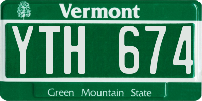 VT license plate YTH674