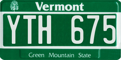 VT license plate YTH675