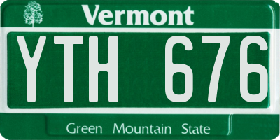 VT license plate YTH676