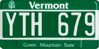 VT license plate YTH679