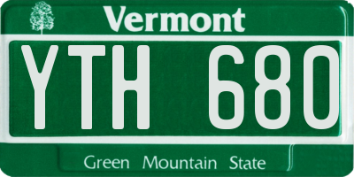 VT license plate YTH680