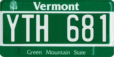 VT license plate YTH681