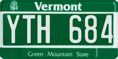 VT license plate YTH684