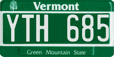 VT license plate YTH685
