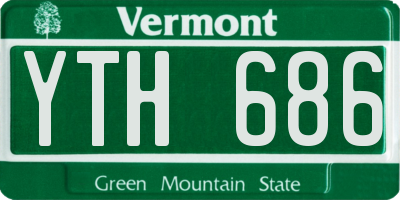 VT license plate YTH686