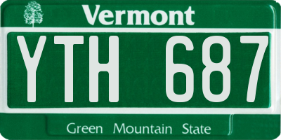 VT license plate YTH687