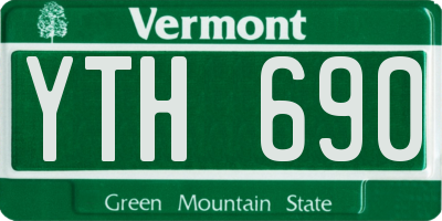 VT license plate YTH690