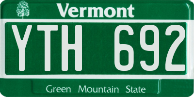 VT license plate YTH692