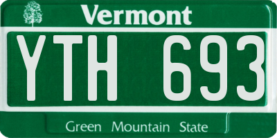 VT license plate YTH693