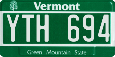 VT license plate YTH694