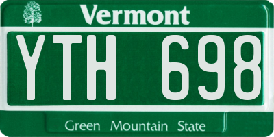 VT license plate YTH698