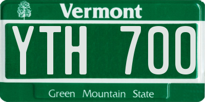 VT license plate YTH700