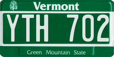 VT license plate YTH702