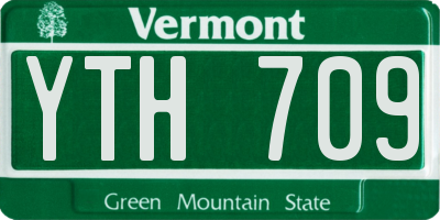 VT license plate YTH709