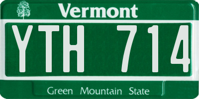 VT license plate YTH714