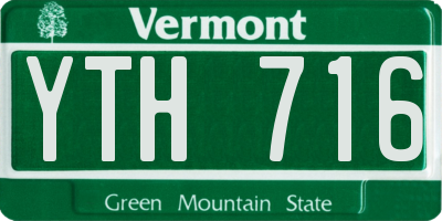 VT license plate YTH716