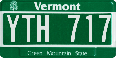 VT license plate YTH717