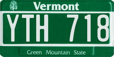 VT license plate YTH718