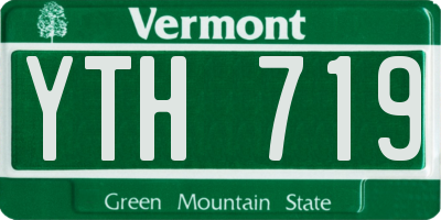 VT license plate YTH719