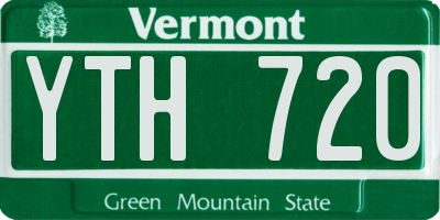 VT license plate YTH720