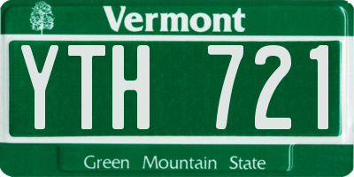 VT license plate YTH721