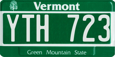VT license plate YTH723