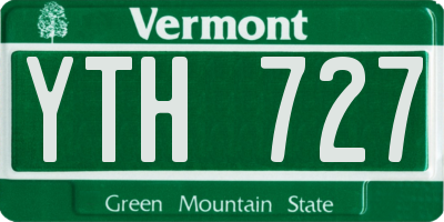 VT license plate YTH727