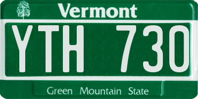 VT license plate YTH730
