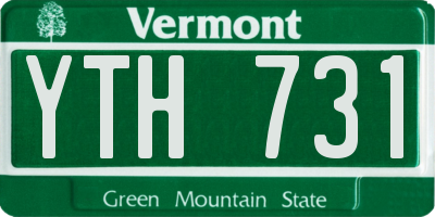 VT license plate YTH731
