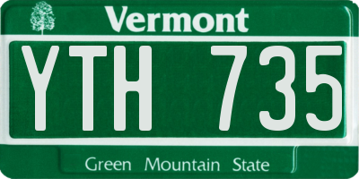 VT license plate YTH735