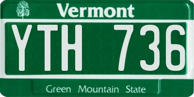 VT license plate YTH736