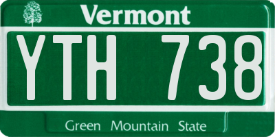 VT license plate YTH738
