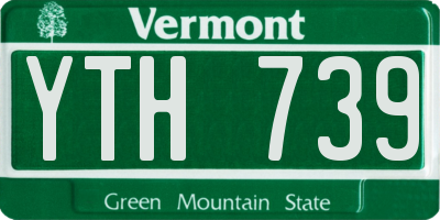 VT license plate YTH739