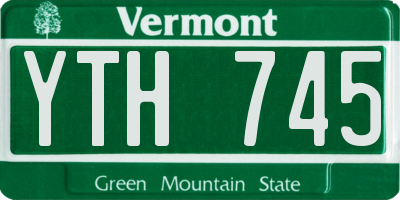 VT license plate YTH745