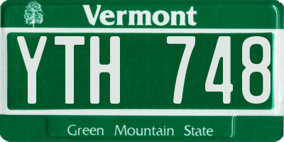 VT license plate YTH748