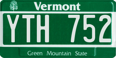 VT license plate YTH752