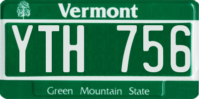 VT license plate YTH756
