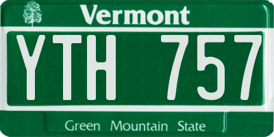 VT license plate YTH757