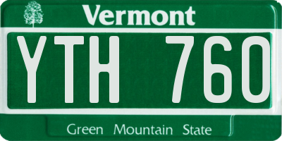 VT license plate YTH760