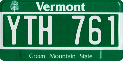 VT license plate YTH761