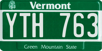 VT license plate YTH763