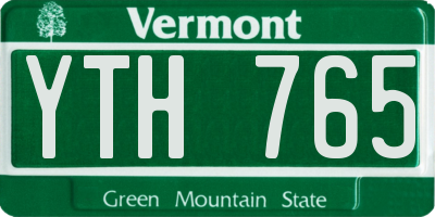 VT license plate YTH765