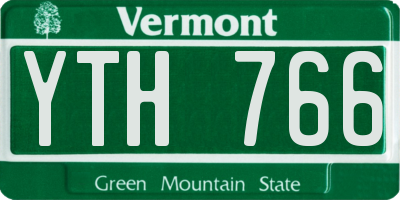VT license plate YTH766