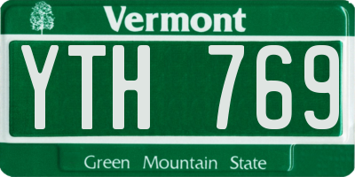 VT license plate YTH769