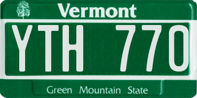 VT license plate YTH770