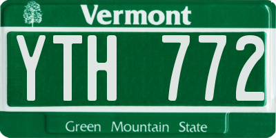 VT license plate YTH772