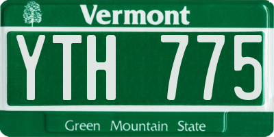 VT license plate YTH775