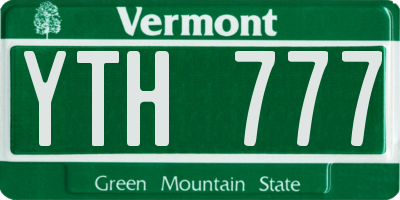 VT license plate YTH777