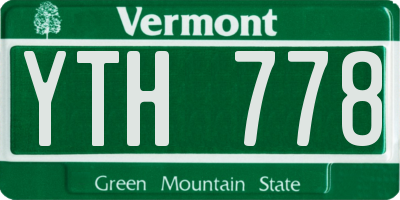 VT license plate YTH778