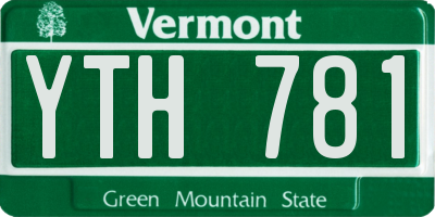 VT license plate YTH781
